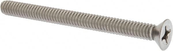 Value Collection - 1/4-20 UNC, 3" OAL Phillips Drive Machine Screw - Flat Head, Grade 18-8 Stainless Steel, Uncoated, Without Washer - Exact Tooling