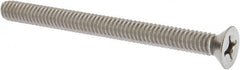 Value Collection - 1/4-20 UNC, 3" OAL Phillips Drive Machine Screw - Flat Head, Grade 18-8 Stainless Steel, Uncoated, Without Washer - Exact Tooling