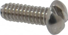Value Collection - #2-56 UNC, 1/4" Length Under Head Slotted Drive Machine Screw - Round Head, Grade 18-8 Stainless Steel, Uncoated, Without Washer - Exact Tooling