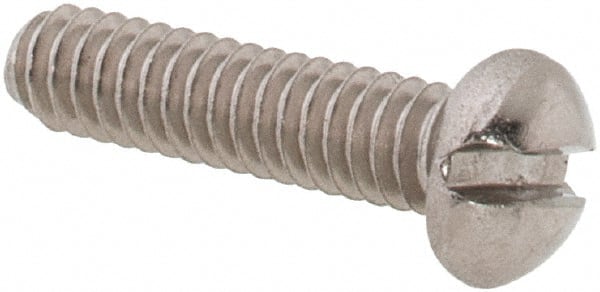 Value Collection - #2-56 UNC, 3/8" Length Under Head Slotted Drive Machine Screw - Round Head, Grade 18-8 Stainless Steel, Uncoated, Without Washer - Exact Tooling