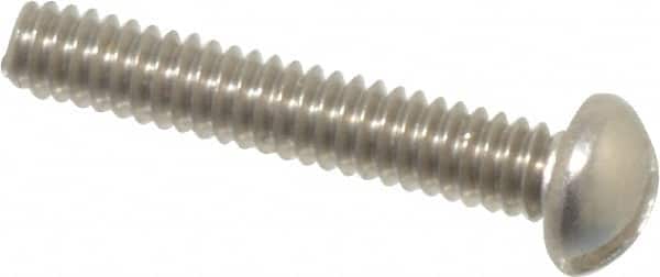 Value Collection - #2-56 UNC, 1/2" Length Under Head Slotted Drive Machine Screw - Round Head, Grade 18-8 Stainless Steel, Uncoated, Without Washer - Exact Tooling