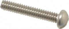 Value Collection - #2-56 UNC, 1/2" Length Under Head Slotted Drive Machine Screw - Round Head, Grade 18-8 Stainless Steel, Uncoated, Without Washer - Exact Tooling