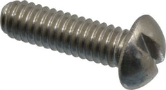 Value Collection - #12-24 UNC, 3/4" Length Under Head Slotted Drive Machine Screw - Round Head, Grade 18-8 Stainless Steel, Uncoated, Without Washer - Exact Tooling