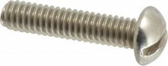 Value Collection - #12-24 UNC, 1" Length Under Head Slotted Drive Machine Screw - Round Head, Grade 18-8 Stainless Steel, Uncoated, Without Washer - Exact Tooling