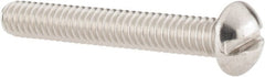 Value Collection - #12-24 UNC, 1-1/2" Length Under Head Slotted Drive Machine Screw - Round Head, Grade 18-8 Stainless Steel, Uncoated, Without Washer - Exact Tooling