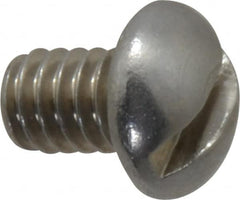 Value Collection - 1/4-20 UNC, 3/8" Length Under Head Slotted Drive Machine Screw - Round Head, Grade 18-8 Stainless Steel, Uncoated, Without Washer - Exact Tooling