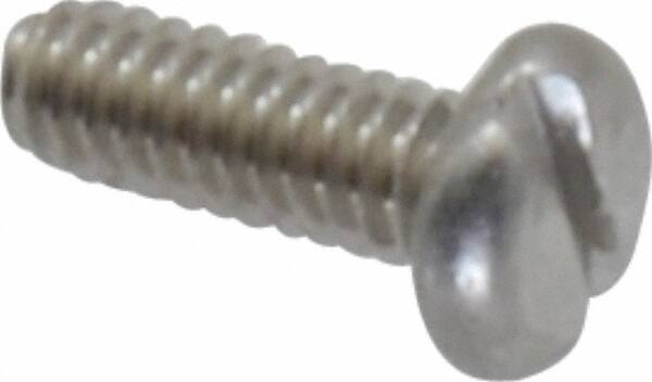 Value Collection - #2-56 UNC, 1/4" Length Under Head Slotted Drive Machine Screw - Pan Head, Grade 18-8 Stainless Steel, Uncoated, Without Washer - Exact Tooling