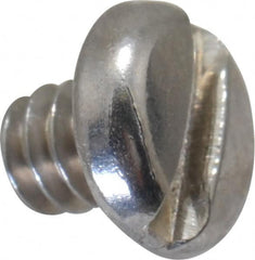 Value Collection - #4-40 UNC, 1/8" Length Under Head Slotted Drive Machine Screw - Pan Head, Grade 18-8 Stainless Steel, Uncoated, Without Washer - Exact Tooling
