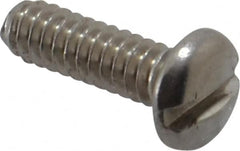 Value Collection - #4-40 UNC, 3/8" Length Under Head Slotted Drive Machine Screw - Pan Head, Grade 18-8 Stainless Steel, Uncoated, Without Washer - Exact Tooling