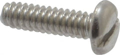 Value Collection - #6-32 UNC, 1/2" Length Under Head Slotted Drive Machine Screw - Pan Head, Grade 18-8 Stainless Steel, Uncoated, Without Washer - Exact Tooling