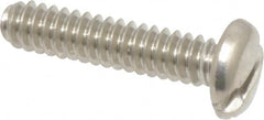 Value Collection - #6-32 UNC, 5/8" Length Under Head Slotted Drive Machine Screw - Pan Head, Grade 18-8 Stainless Steel, Uncoated, Without Washer - Exact Tooling