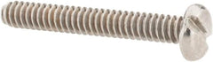 Value Collection - #6-32 UNC, 1" Length Under Head Slotted Drive Machine Screw - Pan Head, Grade 18-8 Stainless Steel, Uncoated, Without Washer - Exact Tooling