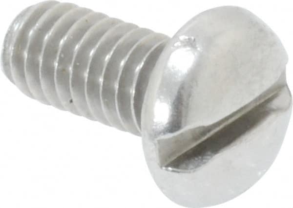 Value Collection - #8-32 UNC, 3/8" Length Under Head Slotted Drive Machine Screw - Pan Head, Grade 18-8 Stainless Steel, Uncoated, Without Washer - Exact Tooling
