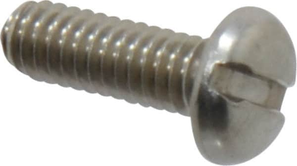 Value Collection - #8-32 UNC, 1/2" Length Under Head Slotted Drive Machine Screw - Pan Head, Grade 18-8 Stainless Steel, Uncoated, Without Washer - Exact Tooling