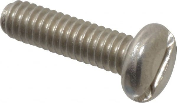 Value Collection - #8-32 UNC, 5/8" Length Under Head Slotted Drive Machine Screw - Pan Head, Grade 18-8 Stainless Steel, Uncoated, Without Washer - Exact Tooling