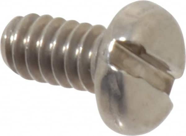 Value Collection - #10-24 UNC, 3/8" Length Under Head Slotted Drive Machine Screw - Pan Head, Grade 18-8 Stainless Steel, Uncoated, Without Washer - Exact Tooling