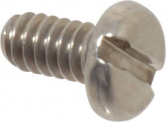Value Collection - #10-24 UNC, 3/8" Length Under Head Slotted Drive Machine Screw - Pan Head, Grade 18-8 Stainless Steel, Uncoated, Without Washer - Exact Tooling