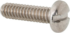 Value Collection - #10-24 UNC, 3/4" Length Under Head Slotted Drive Machine Screw - Pan Head, Grade 18-8 Stainless Steel, Uncoated, Without Washer - Exact Tooling
