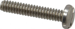 Value Collection - #10-24 UNC, 1" Length Under Head Slotted Drive Machine Screw - Pan Head, Grade 18-8 Stainless Steel, Uncoated, Without Washer - Exact Tooling