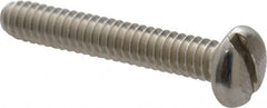 Value Collection - #10-24 UNC, 1-1/4" Length Under Head Slotted Drive Machine Screw - Pan Head, Grade 18-8 Stainless Steel, Uncoated, Without Washer - Exact Tooling