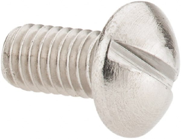Value Collection - #10-32 UNF, 3/8" Length Under Head Slotted Drive Machine Screw - Pan Head, Grade 18-8 Stainless Steel, Uncoated, Without Washer - Exact Tooling