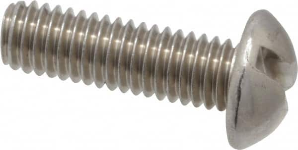 Value Collection - #10-32 UNF, 5/8" Length Under Head Slotted Drive Machine Screw - Pan Head, Grade 18-8 Stainless Steel, Uncoated, Without Washer - Exact Tooling