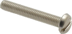 Value Collection - #10-32 UNF, 1-1/4" Length Under Head Slotted Drive Machine Screw - Pan Head, Grade 18-8 Stainless Steel, Uncoated, Without Washer - Exact Tooling