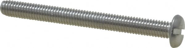 Value Collection - #10-32 UNF, 2" Length Under Head Slotted Drive Machine Screw - Pan Head, Grade 18-8 Stainless Steel, Uncoated, Without Washer - Exact Tooling
