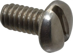 Value Collection - 1/4-20 UNC, 1/2" Length Under Head Slotted Drive Machine Screw - Pan Head, Grade 18-8 Stainless Steel, Uncoated, Without Washer - Exact Tooling