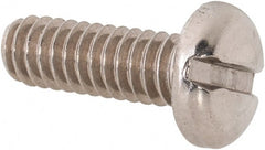 Value Collection - 1/4-20 UNC, 3/4" Length Under Head Slotted Drive Machine Screw - Pan Head, Grade 18-8 Stainless Steel, Uncoated, Without Washer - Exact Tooling