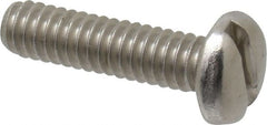 Value Collection - 1/4-20 UNC, 1" Length Under Head Slotted Drive Machine Screw - Pan Head, Grade 18-8 Stainless Steel, Uncoated, Without Washer - Exact Tooling