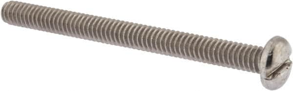 Value Collection - 1/4-20 UNC, 3" Length Under Head Slotted Drive Machine Screw - Pan Head, Grade 18-8 Stainless Steel, Uncoated, Without Washer - Exact Tooling