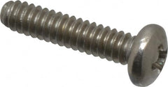 Value Collection - #4-40 UNC, 1/2" Length Under Head Phillips Drive Machine Screw - Pan Head, Grade 18-8 Stainless Steel, Uncoated, Without Washer - Exact Tooling