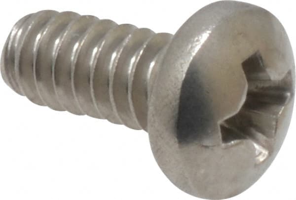 Value Collection - #6-32 UNC, 5/16" Length Under Head Phillips Drive Machine Screw - Pan Head, Grade 18-8 Stainless Steel, Uncoated, Without Washer - Exact Tooling