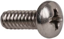 Value Collection - #6-32 UNC, 3/8" Length Under Head Phillips Drive Machine Screw - Pan Head, Grade 18-8 Stainless Steel, Uncoated, Without Washer - Exact Tooling