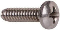 Value Collection - #6-32 UNC, 1/2" Length Under Head Phillips Drive Machine Screw - Pan Head, Grade 18-8 Stainless Steel, Uncoated, Without Washer - Exact Tooling