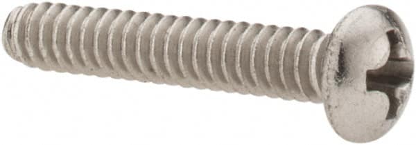 Value Collection - #6-32 UNC, 3/4" Length Under Head Phillips Drive Machine Screw - Pan Head, Grade 18-8 Stainless Steel, Uncoated, Without Washer - Exact Tooling