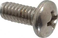 Value Collection - #8-32 UNC, 3/8" Length Under Head Phillips Drive Machine Screw - Pan Head, Grade 18-8 Stainless Steel, Uncoated, Without Washer - Exact Tooling