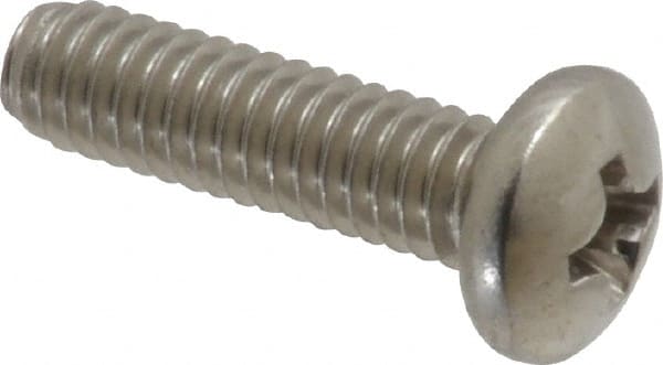 Value Collection - #8-32 UNC, 5/8" Length Under Head Phillips Drive Machine Screw - Pan Head, Grade 18-8 Stainless Steel, Uncoated, Without Washer - Exact Tooling