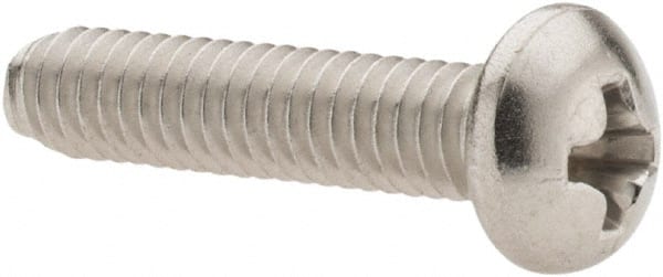 Value Collection - #8-32 UNC, 3/4" Length Under Head Phillips Drive Machine Screw - Pan Head, Grade 18-8 Stainless Steel, Uncoated, Without Washer - Exact Tooling