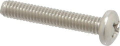 Value Collection - #8-32 UNC, 1" Length Under Head Phillips Drive Machine Screw - Pan Head, Grade 18-8 Stainless Steel, Uncoated, Without Washer - Exact Tooling
