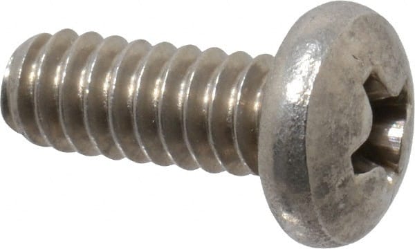 Value Collection - #10-24 UNC, 1/2" Length Under Head Phillips Drive Machine Screw - Pan Head, Grade 18-8 Stainless Steel, Uncoated, Without Washer - Exact Tooling