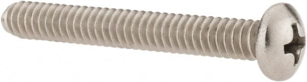 Value Collection - #10-24 UNC, 1-1/2" Length Under Head Phillips Drive Machine Screw - Pan Head, Grade 18-8 Stainless Steel, Uncoated, Without Washer - Exact Tooling