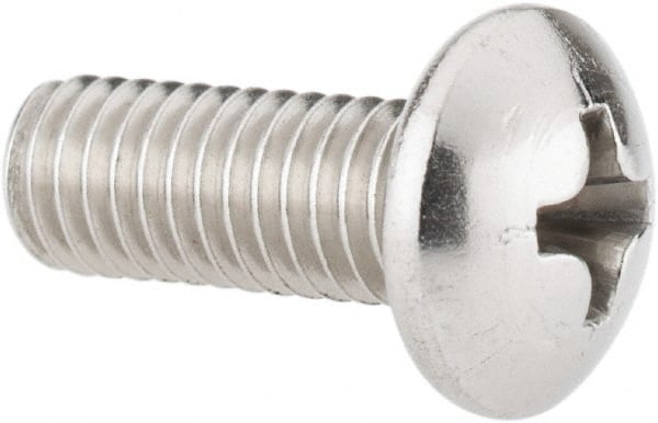Value Collection - #10-32 UNF, 1/2" Length Under Head Phillips Drive Machine Screw - Pan Head, Grade 18-8 Stainless Steel, Uncoated, Without Washer - Exact Tooling