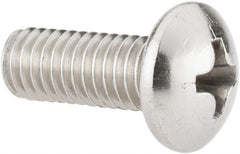 Value Collection - #10-32 UNF, 1/2" Length Under Head Phillips Drive Machine Screw - Pan Head, Grade 18-8 Stainless Steel, Uncoated, Without Washer - Exact Tooling