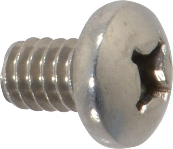 Value Collection - 1/4-20 UNC, 3/8" Length Under Head Phillips Drive Machine Screw - Pan Head, Grade 18-8 Stainless Steel, Uncoated, Without Washer - Exact Tooling