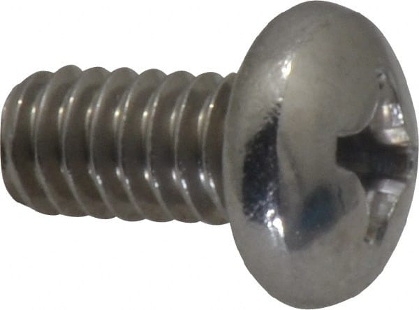 Value Collection - 1/4-20 UNC, 1/2" Length Under Head Phillips Drive Machine Screw - Pan Head, Grade 18-8 Stainless Steel, Uncoated, Without Washer - Exact Tooling