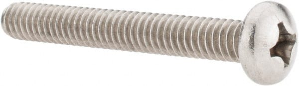 Value Collection - 1/4-20 UNC, 2" Length Under Head Phillips Drive Machine Screw - Pan Head, Grade 18-8 Stainless Steel, Uncoated, Without Washer - Exact Tooling