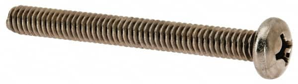 Value Collection - 1/4-20 UNC, 2-1/2" Length Under Head Phillips Drive Machine Screw - Pan Head, Grade 18-8 Stainless Steel, Uncoated, Without Washer - Exact Tooling