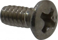 Value Collection - #4-40 UNC, 1/4" OAL Phillips Drive Machine Screw - Oval Head, Grade 18-8 Stainless Steel, Uncoated, Without Washer - Exact Tooling